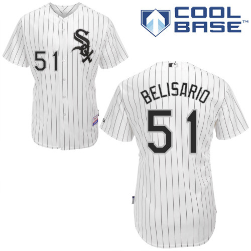 Ronald Belisario #51 MLB Jersey-Chicago White Sox Men's Authentic Home White Cool Base Baseball Jersey